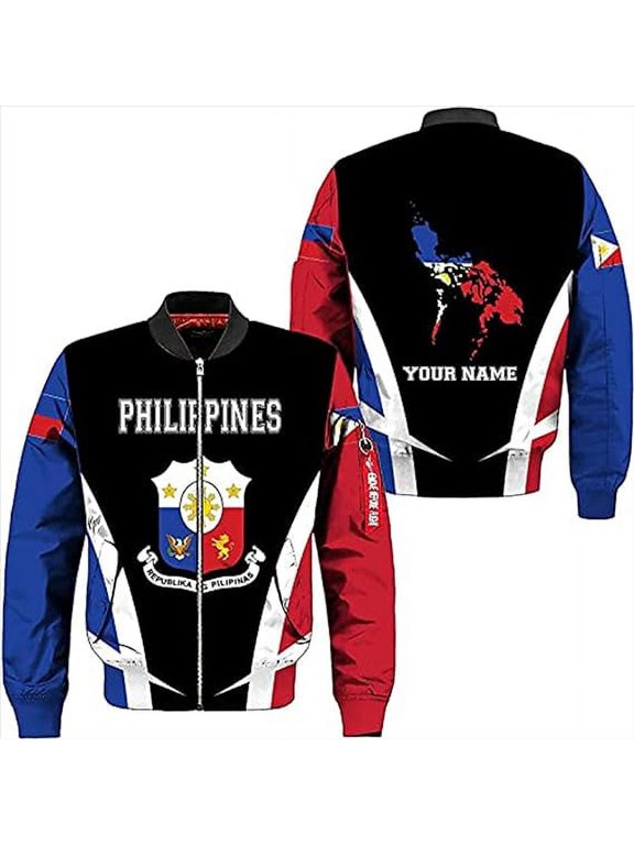Personalized Philippines Flag All-over Print Bomber Jacket S-5XL Multicolor