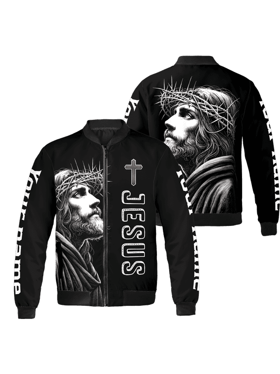 Personalized Religious Jesus Christian All-over Print Bomber Jacket S-5XL Multicolor (2XL) – Jesus Christian Bomber Jacket