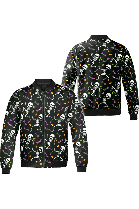 Personalized Skull Halloween All-over Print Bomber Jacket S-5XL Multicolor (S)