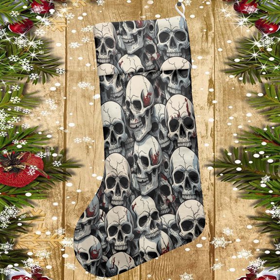 Lotusprinthandmade Personalized Skull Skeleton Christmas Stocking M