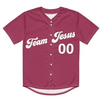 Lotusprinthandmade Personalized Team Jesus Christian Baseball Jersey XS-5XL Multicolor (XS) – Faith Graphic Jersey