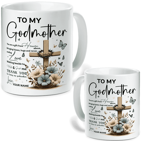 Lotusprinthandmade Personalized To My Godmother Ceramic Mug (11oz)