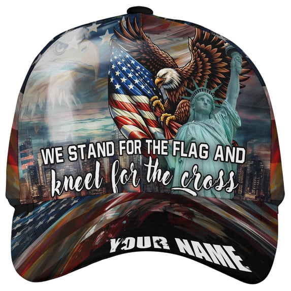 Lotusprinthandmade Personalized US Eagle Patriotic Classic Baseball Cap Multicolor, Eagle Cap