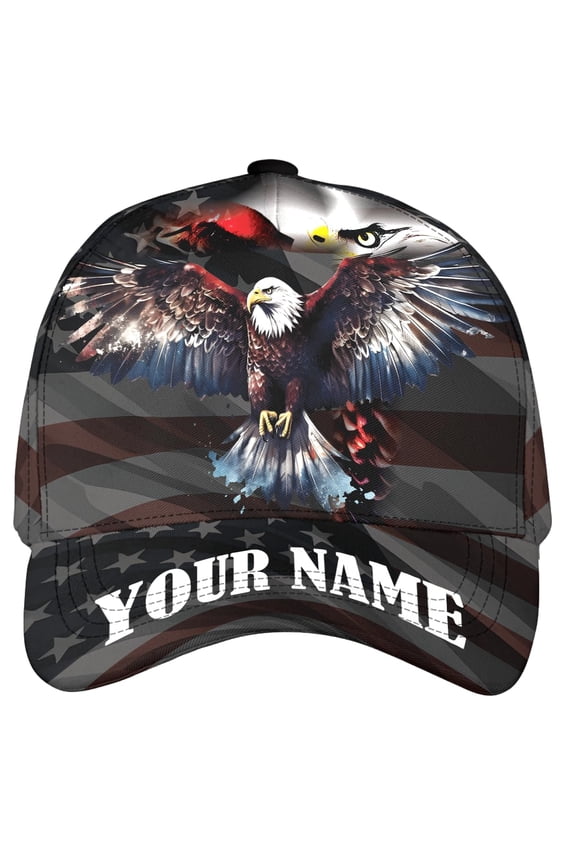 Personalized US Eagle Patriotic Classic Baseball Cap Multicolor, Eagle Cap