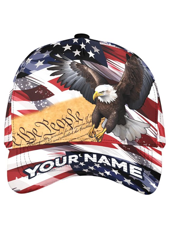 Personalized US Eagle Patriotic Classic Baseball Cap Multicolor, Eagle Cap