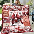 thumbnail image 1 of Lotusprinthandmade Personalized Valentine's Day Cardinal I Am Always With You Couple Fleece Blanket 2 Sizes (Made in US) (60"x50"), Unique Gift For Bird Lovers, 1 of 6