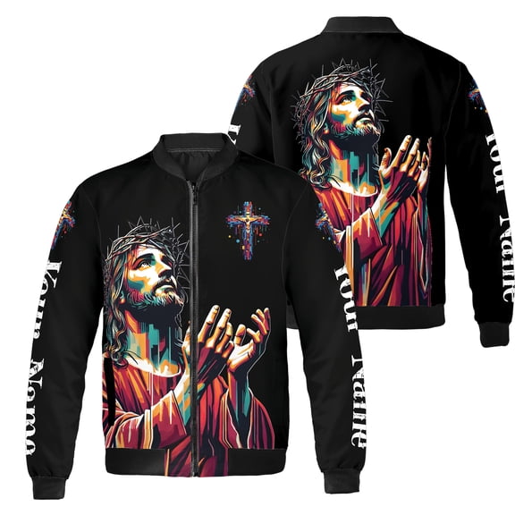 Lotusprinthandmade Personalized Vintage Jesus Christ All-over Print Bomber Jacket S-5XL Multicolor (5XL) – Jesus Bomber Jacket