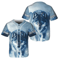 thumbnail image 1 of Lotusprinthandmade Personalized Wolf Native America People Unisex Baseball Jersey XS-5XL Multicolor (L), Wolf-Themed Baseball Shirt, 1 of 5