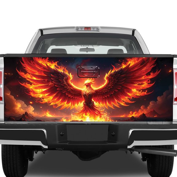 Lotusprinthandmade Phoenix Lovers Tailgate Wrap 2 Sizes (26"x66"), Animal Graphic Tailgate Wrap