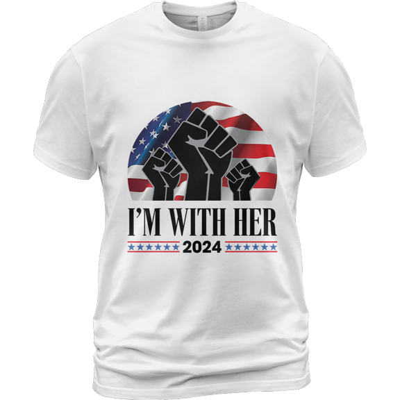 Lotusprinthandmade Proud Black I'm With Her 2024 White Classic Unisex T-Shirt 100% Cotton S-5XL (S)