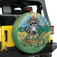 thumbnail image 1 of Lotusprinthandmade Raccoon Riding Turtle Funny Raccoon Spare Tire Cover With Backup Camera Hole 6 Sizes (28 in.), 1 of 6
