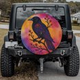 thumbnail image 1 of Lotusprinthandmade Raven Black Bird Spare Tire Cover With Backup Camera Hole 6 Sizes (33 in.), 1 of 6