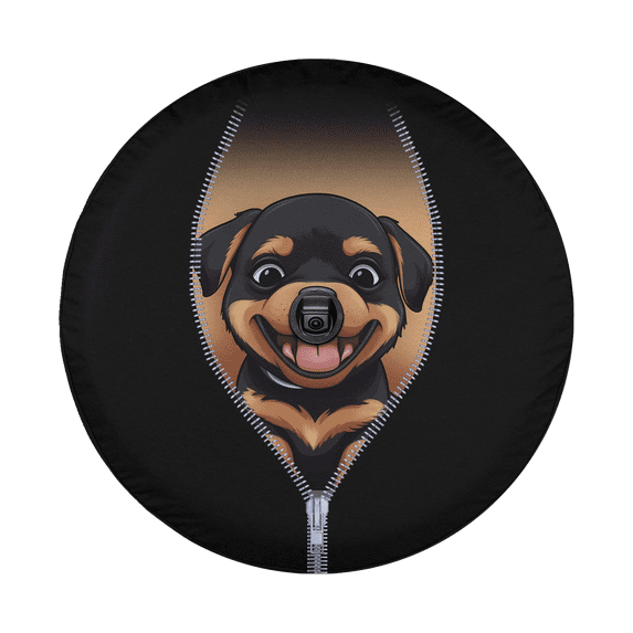 Lotusprinthandmade Rottweiler Cute Animals Collection Zipper Pattern Spare Tire Cover With Backup Camera Hole 6 Sizes
