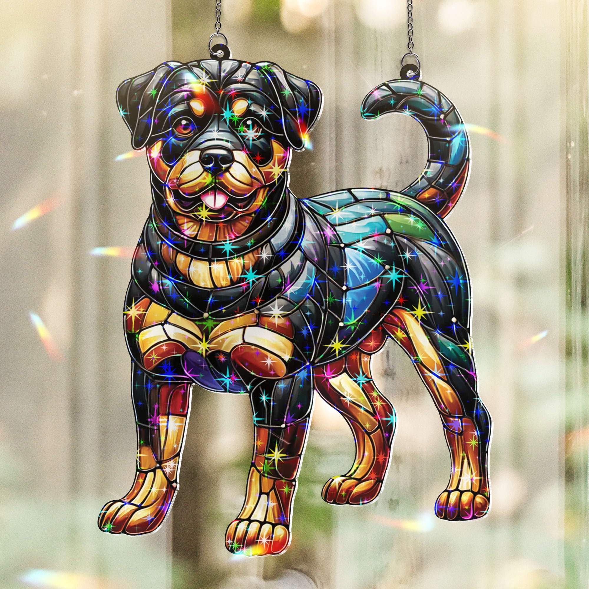 Lotusprinthandmade Rottweiler Dog Custom Shape Star Hologram Ornament 3 ...