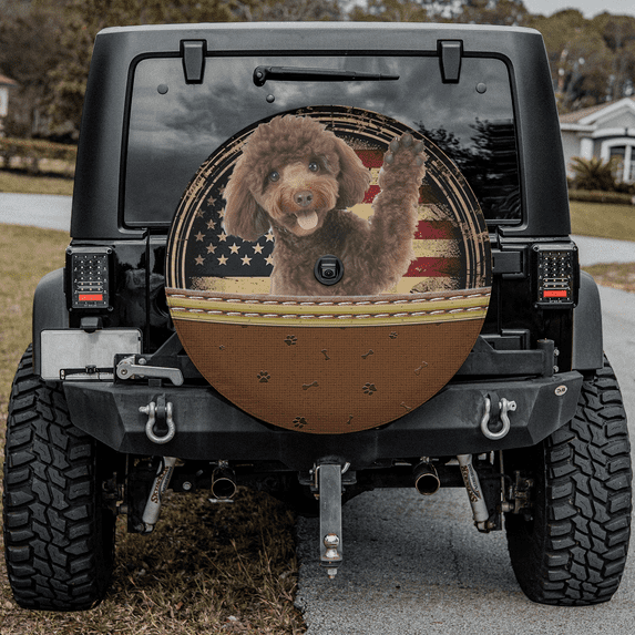 Lotusprinthandmade Rottweiler Dog Spare Tire Cover With Backup Camera Hole 6 Sizes (35 in.)