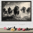thumbnail image 1 of Lotusprinthandmade Running Bisons Canvas 1.5in 12" x 8", Nature-inspired Bison Canvas, Outdoor Adventure Wall Decor, 1 of 5