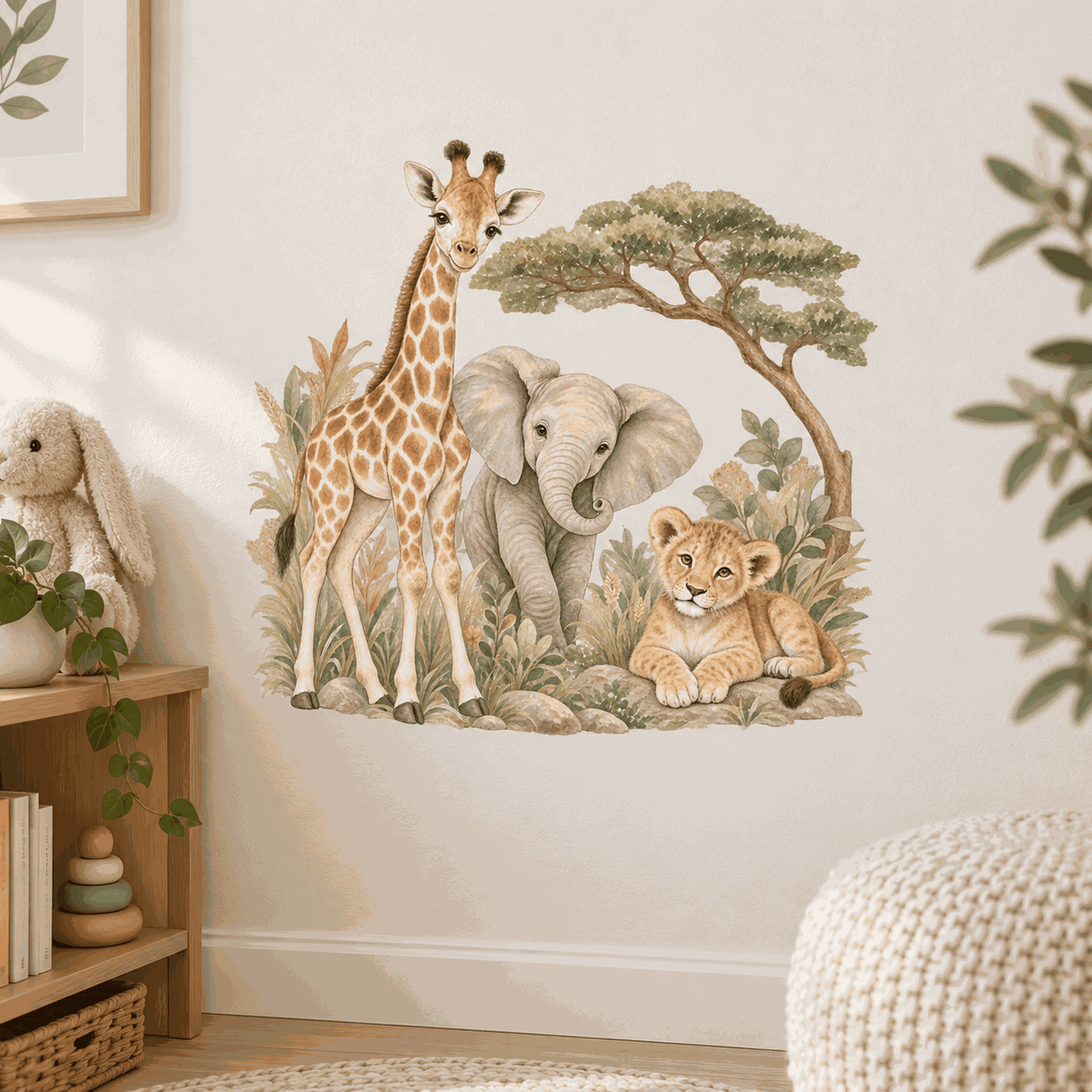 Lotusprinthandmade Safari Animal Transparent Vinyl Decal, Cute Jungle ...