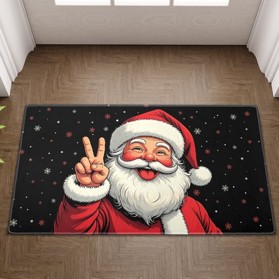 Lotusprinthandmade Santa Claus Holiday Doormat 6 Sizes (35" x 42"), santa claus doormat, christmas santa welcome mat