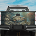 thumbnail image 1 of Lotusprinthandmade Sea Bass Fishing Fish Truck Tailgate Wrap 2 Sizes, fishing wrap for truck tailgate, fishing tailgate wraps for trucks, fishing tailgate wrap, 1 of 4