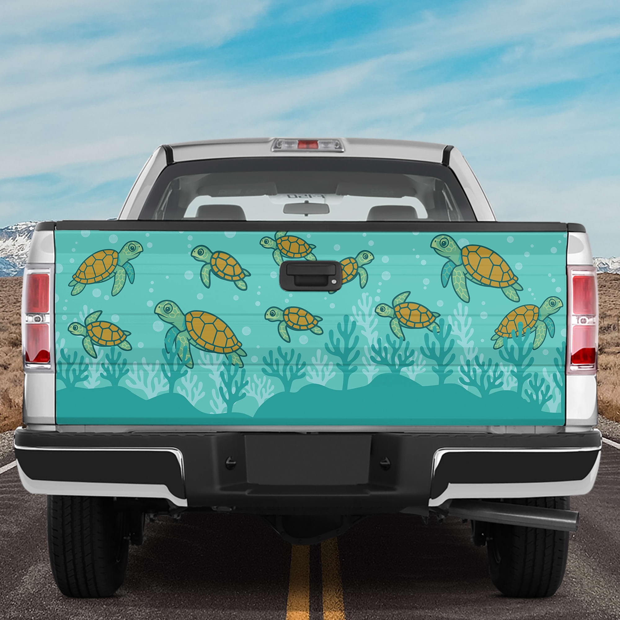 Turtle Shell Pattern Truck Lotusprinthandmade Sea Turtle 3D Tailgate Wrap 2 Sizes (26