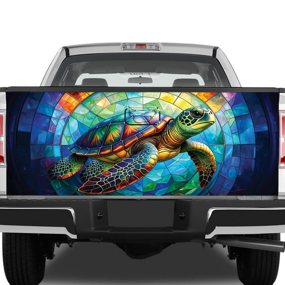 Lotusprinthandmade Sea Turtle Graphic Tailgate Wrap 2 Sizes (24"x58"), turtle lovers tailgate wrap, turtle truck decal