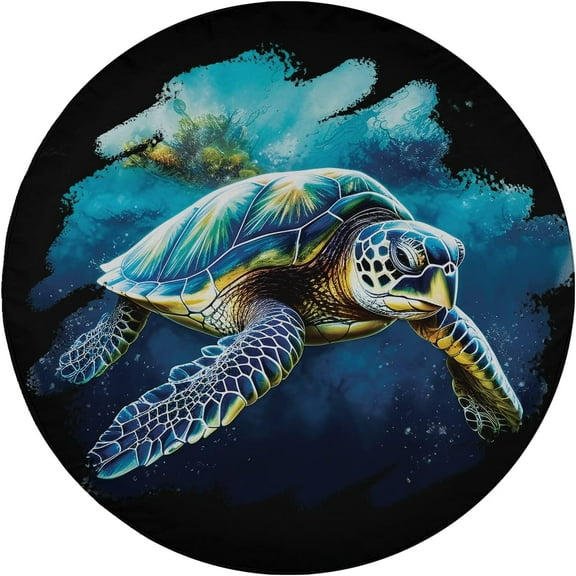 Lotusprinthandmade Sea Turtle Ocean Turtle Spare Tire Cover Without Backup Camera Hole 6 Sizes