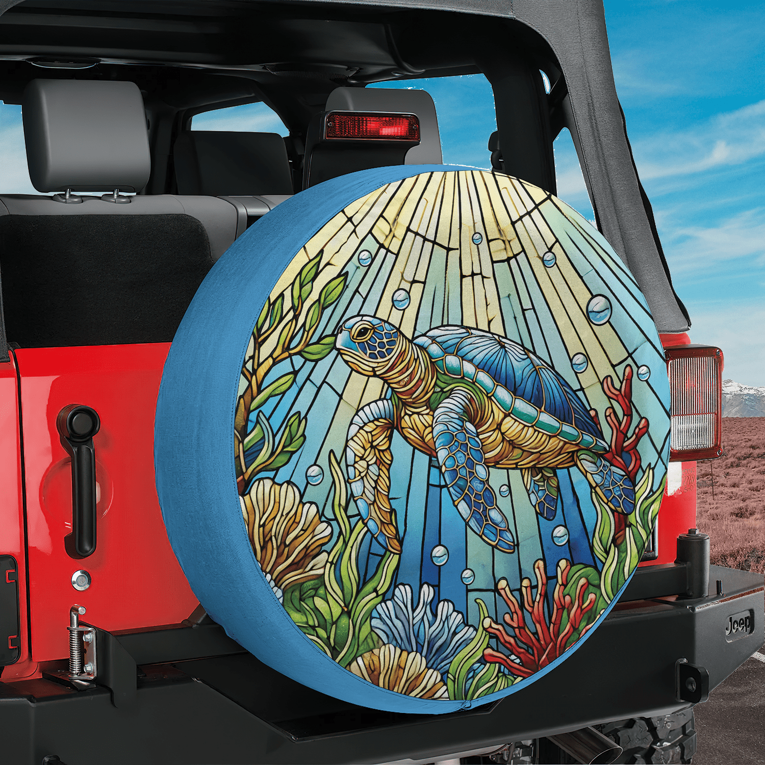 Lotusprinthandmade Sea Turtle Spare Tire Cover Without Backup Camera ...