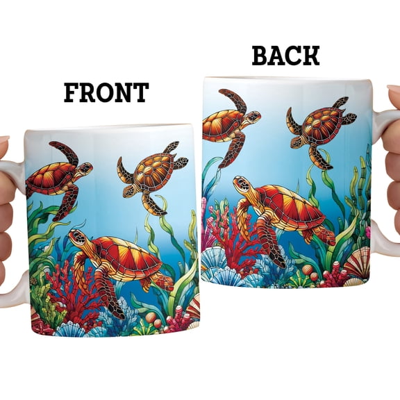 Lotusprinthandmade Sea Turtle Ceramic Mug (11oz)