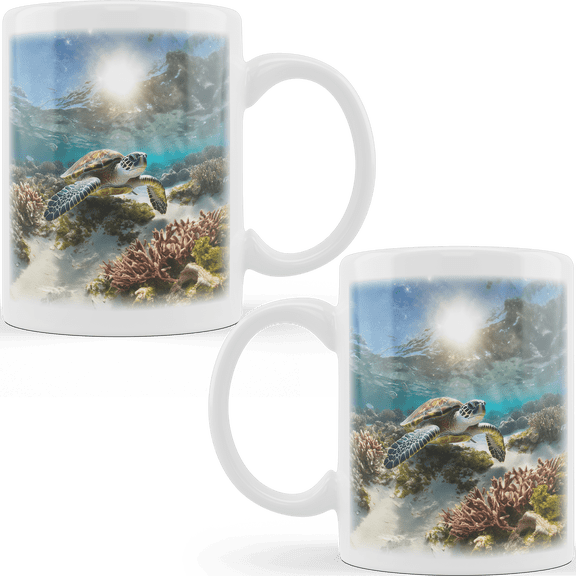 Lotusprinthandmade Sea Turtle Ceramic Mug (11oz)
