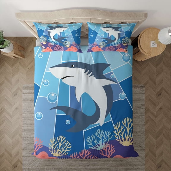Lotusprinthandmade Shark Lovers Bedding Set, Multicolor, 68x88