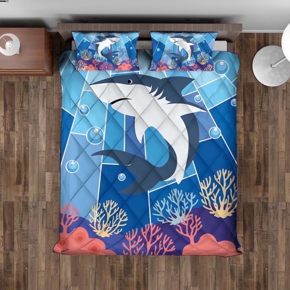 Lotusprinthandmade Shark Lovers Quilt Bedding Set
