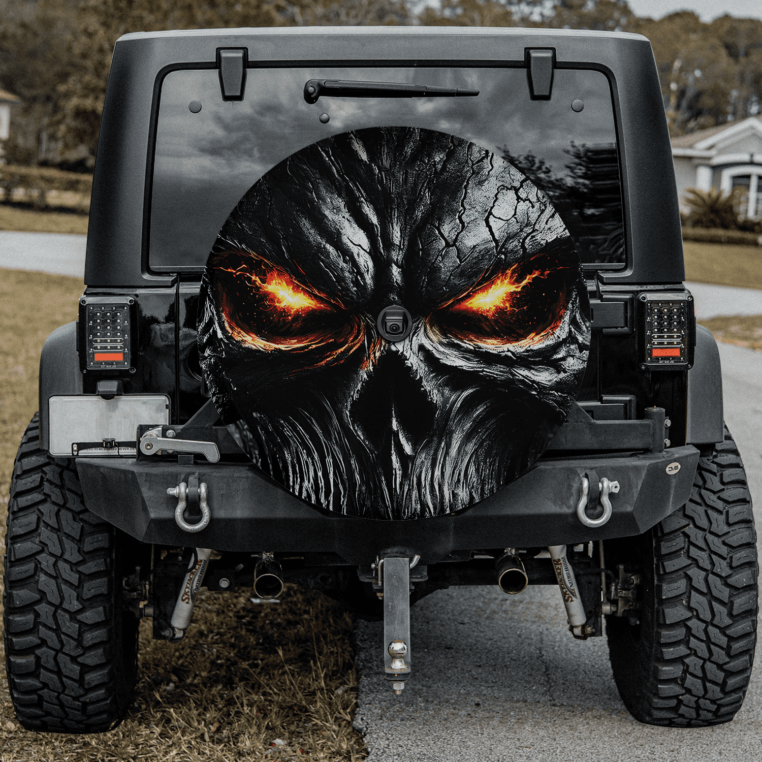 Delerain Spare Tire Cover With Camera Hole - Skeleton Hand