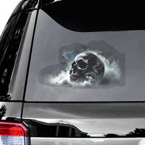 Lotusprinthandmade Skull Lovers Transparent Vinyl Decal (6x9 Inches), Skull Car Sticker Decal