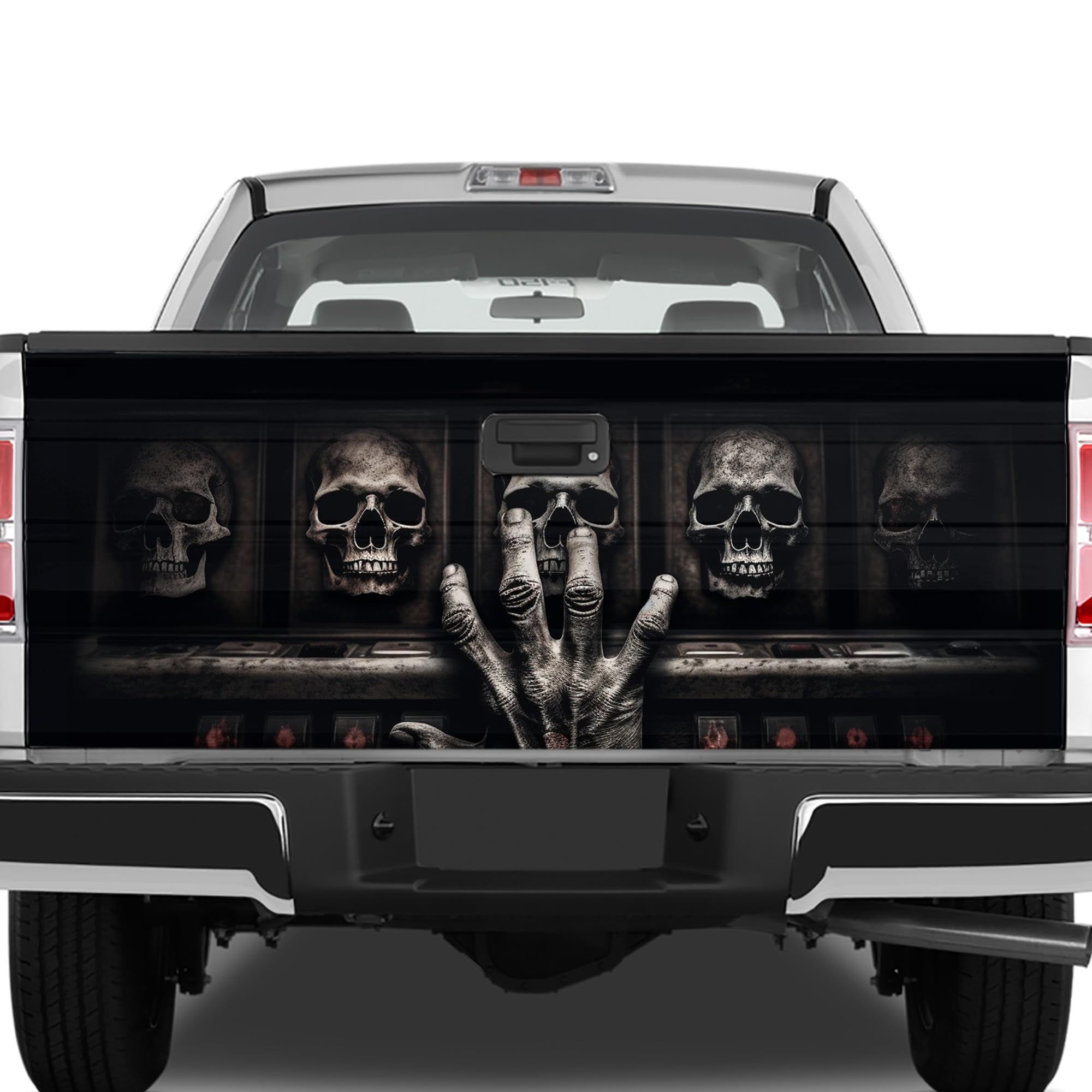 Lotusprinthandmade Skull Skeleton Tailgate Wrap 26 x66