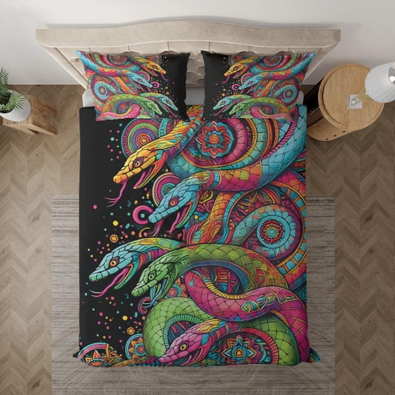 Lotusprinthandmade Snake Lovers Bedding Set