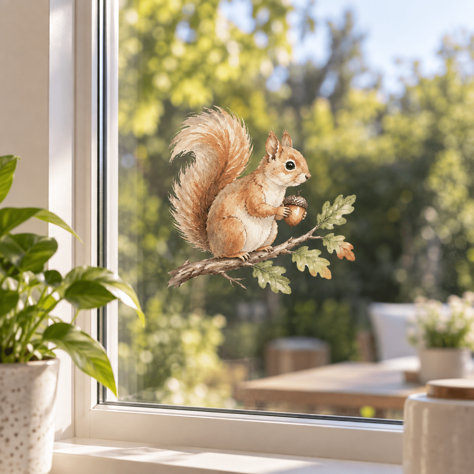 Lotusprinthandmade Squirrel Acorn Transparent Vinyl Decal, Woodland ...