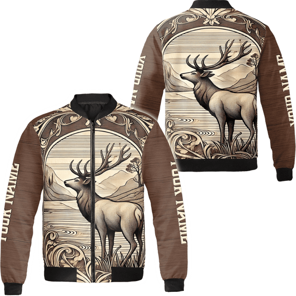 Lotusprinthandmade (Style 1) Personalized Deer Hunting All-over Print Bomber Jacket S-5XL Multicolor (5XL)