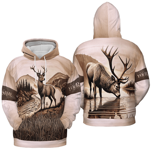 Lotusprinthandmade (Style 2) Personalized Deer Hunting Hoodie 3D (Lightweight) S-5XL Multicolor (S)