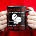 thumbnail image 1 of Lotusprinthandmade (Style 2) Personalized Valentine's Day The Morning Is Foggy I Can't Stop Thinkin About You Black Ceramic Mug (11oz) (Made In US), 1 of 5