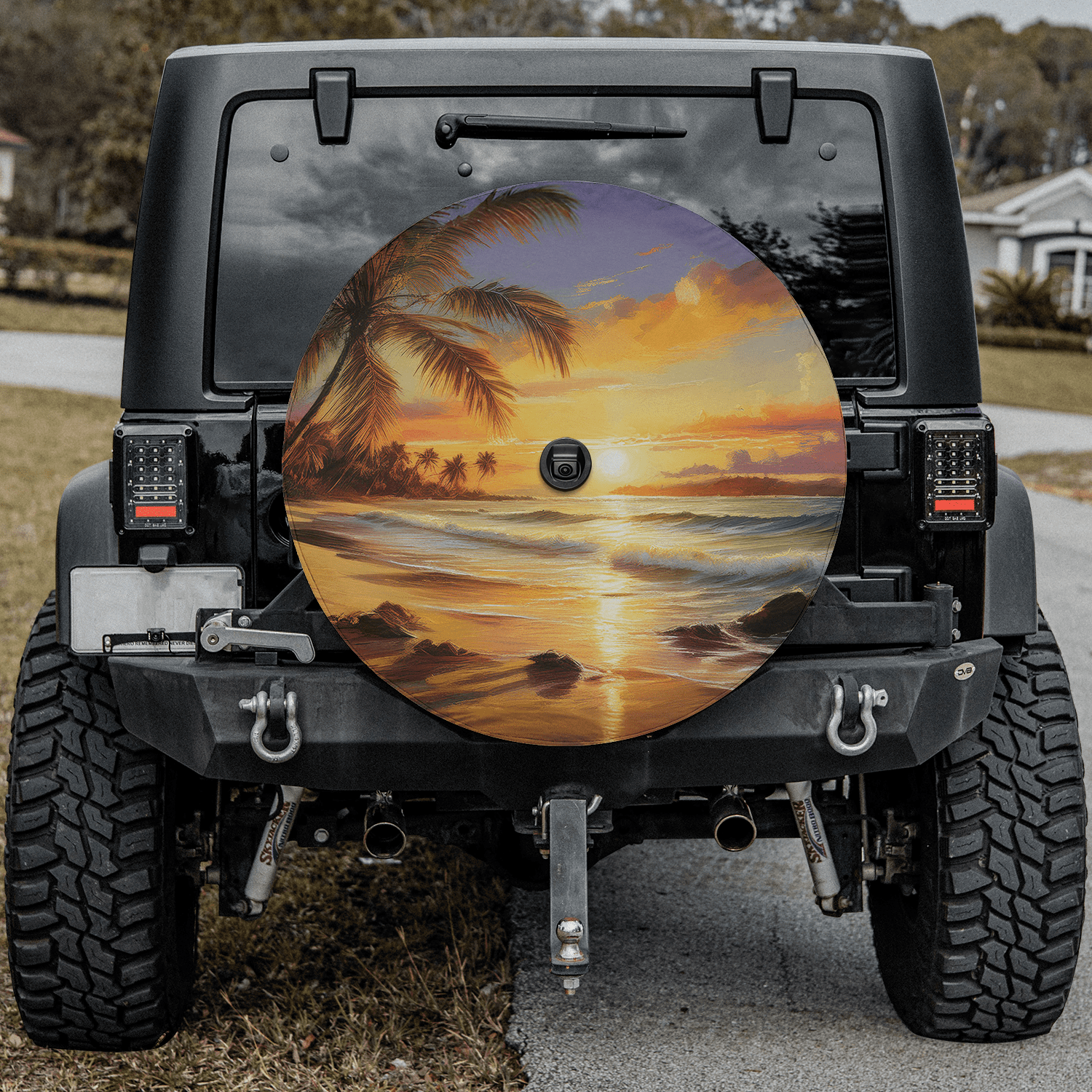 Lotusprinthandmade Sunset on Tropical Beach Spare Tire Cover With ...