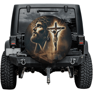 Lotusprinthandmade The Life of Jesus Spare Tire Cover With Backup Camera Hole 6 Sizes (27 in.)