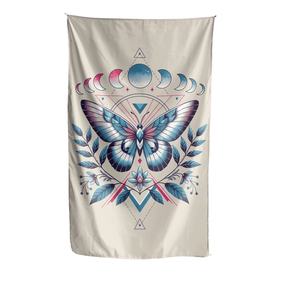 Lotusprinthandmade Transgender Pride Trans Flag Lgbt Butterfly Pride Month 100% Polyester Wall Flag One Size 36 x 60 inches