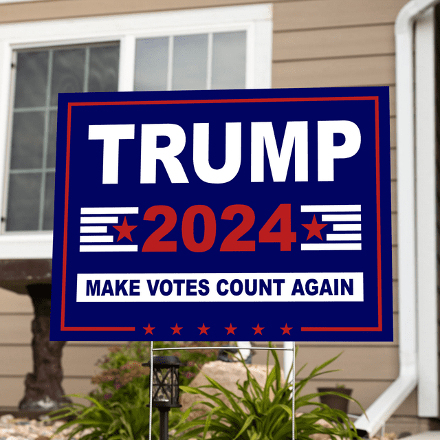 Lotusprinthandmade Trump 2024 Yard Sign (18x12 inches), Trump Yard Sign, Trump Political Yard