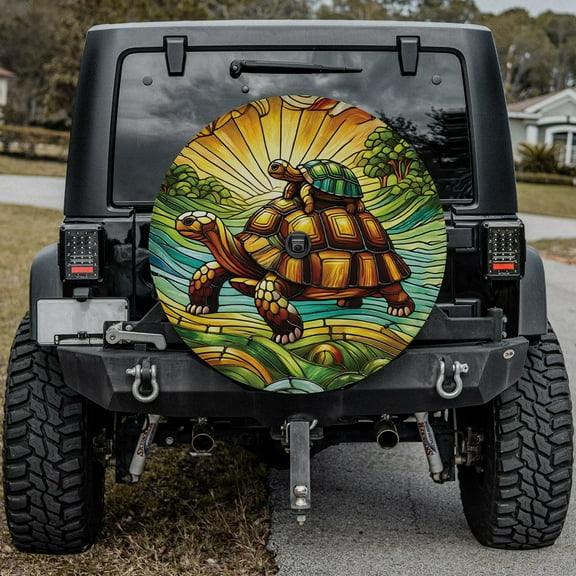 Lotusprinthandmade Turtle Lovers Spare Tire Cover With Backup Camera Hole 6 Sizes (27 in.)