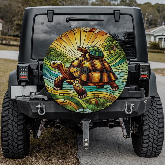 Lotusprinthandmade Turtle Lovers Spare Tire Cover With Backup Camera Hole 6 Sizes (31 in.)