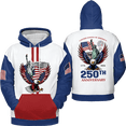 thumbnail image 1 of Lotusprinthandmade US 250th Anniversary Patriotic Hoodie 3D Multicolor (5XL), 1 of 5
