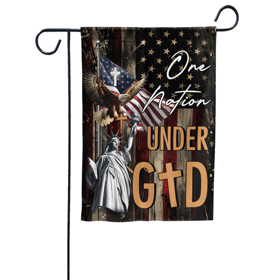 Lotusprinthandmade US Eagle Under God 100% Polyester Garden Flag 2 Sizes