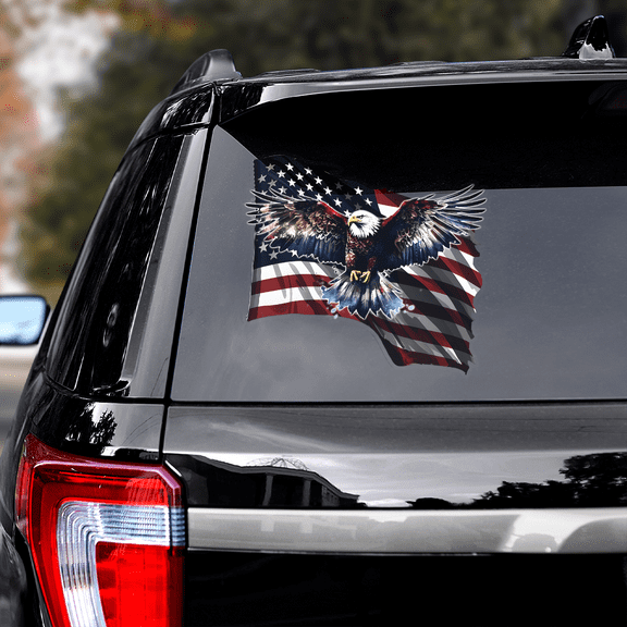 Lotusprinthandmade US Eagle Veteran Transparent Vinyl Decal 4 Sizes (12x12 Inches)