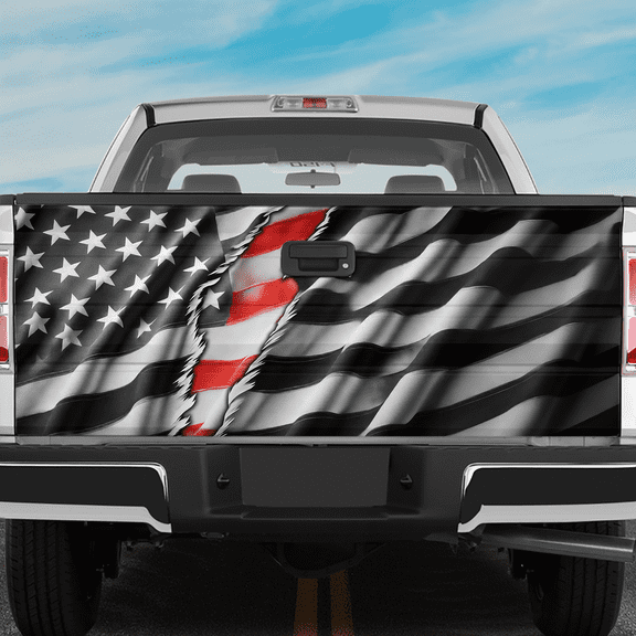 Lotusprinthandmade US Flag Truck Tailgate Wrap 24"x58", US Flag Truck Tailgate Sticker Decal Wrap