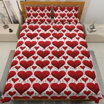 Lotusprinthandmade Valentines Day Romantic Heart Graphic Quilt Bedding Set (Fold Hem) 5 Sizes (Made in Vietnam) (55x60), valentine’s day love themed bedspread